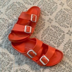 Orange rubber Birkenstock’s size 40